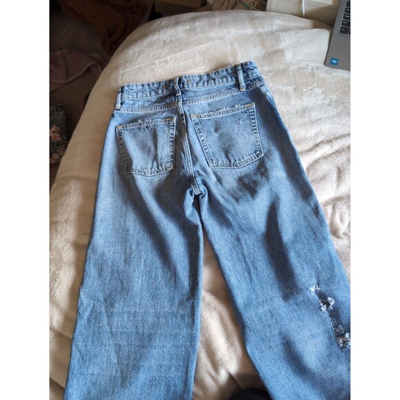 Super cute free people wide legged distressed jeans - Picture 5 of 7